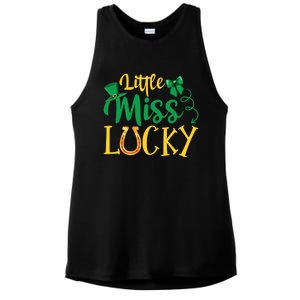 Funny Irish St Patricks Day Shenanigans Little Miss Lucky Funny Gift Ladies PosiCharge Tri-Blend Wicking Tank