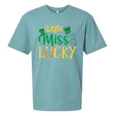 Funny Irish St Patricks Day Shenanigans Little Miss Lucky Funny Gift Sueded Cloud Jersey T-Shirt