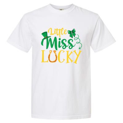 Funny Irish St Patricks Day Shenanigans Little Miss Lucky Funny Gift Garment-Dyed Heavyweight T-Shirt