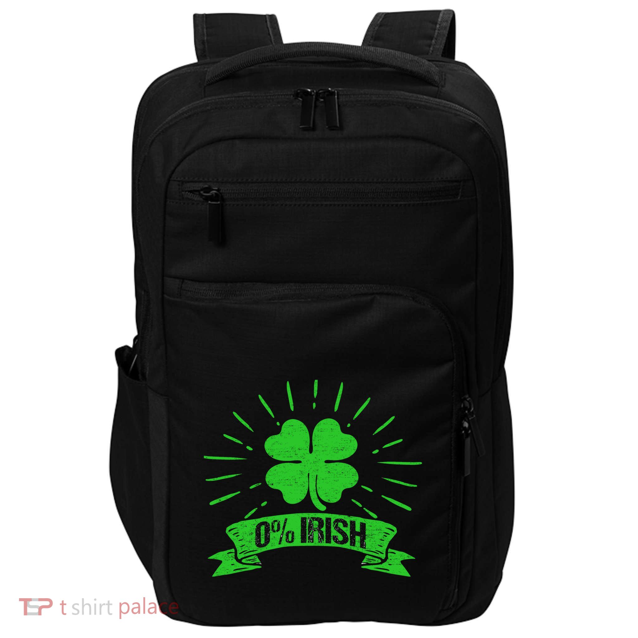 Funny Irish St Patricks Day Shamrock Green Gift Impact Tech Backpack