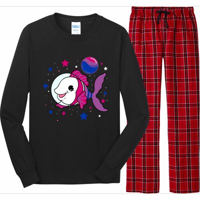 Fish In Space Bisexual Pride Gift Long Sleeve Pajama Set