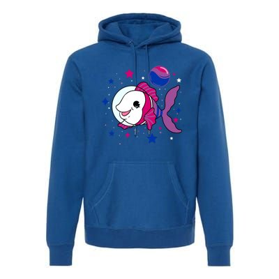 Fish In Space Bisexual Pride Gift Premium Hoodie