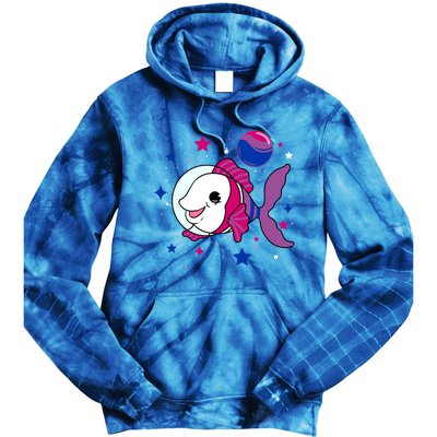 Fish In Space Bisexual Pride Gift Tie Dye Hoodie