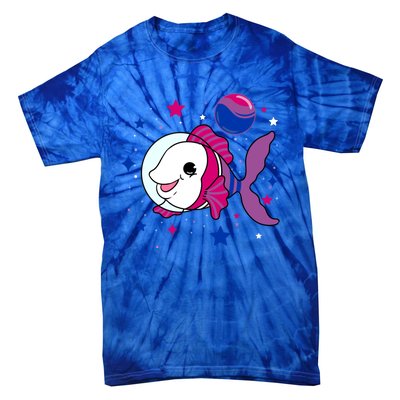 Fish In Space Bisexual Pride Gift Tie-Dye T-Shirt