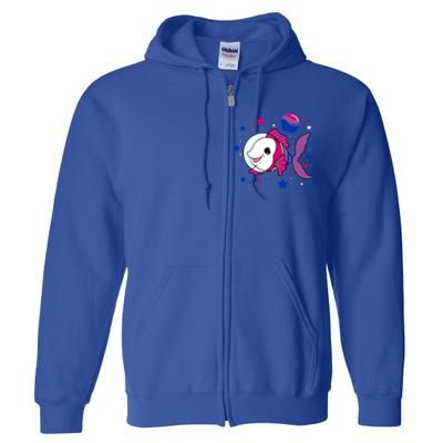 Fish In Space Bisexual Pride Gift Full Zip Hoodie