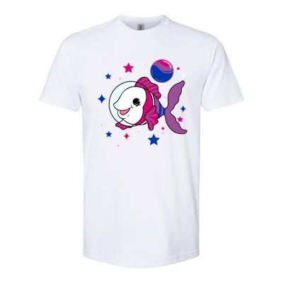 Fish In Space Bisexual Pride Gift Softstyle CVC T-Shirt