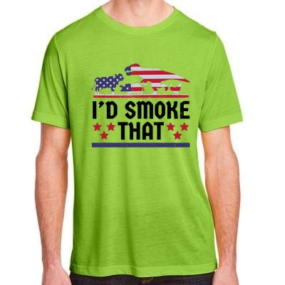 Funny ID Smoke That Bbq Barbeque Patriot Dinosaur Adult ChromaSoft Performance T-Shirt