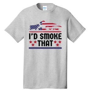 Funny ID Smoke That Bbq Barbeque Patriot Dinosaur Tall T-Shirt