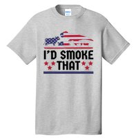 Funny ID Smoke That Bbq Barbeque Patriot Dinosaur Tall T-Shirt