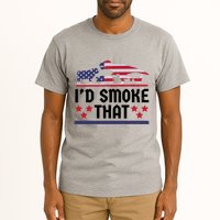 Funny ID Smoke That Bbq Barbeque Patriot Dinosaur Tall T-Shirt