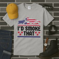 Funny ID Smoke That Bbq Barbeque Patriot Dinosaur Tall T-Shirt
