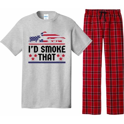 Funny ID Smoke That Bbq Barbeque Patriot Dinosaur Pajama Set