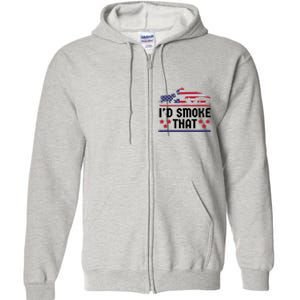 Funny ID Smoke That Bbq Barbeque Patriot Dinosaur Full Zip Hoodie