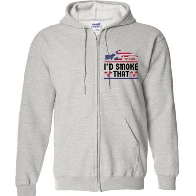 Funny ID Smoke That Bbq Barbeque Patriot Dinosaur Full Zip Hoodie