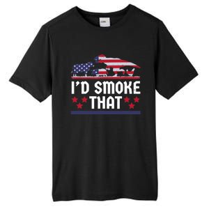 Funny ID Smoke That Bbq Barbeque Patriot Dinosaur Tall Fusion ChromaSoft Performance T-Shirt