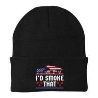 Funny ID Smoke That Bbq Barbeque Patriot Dinosaur Beanie