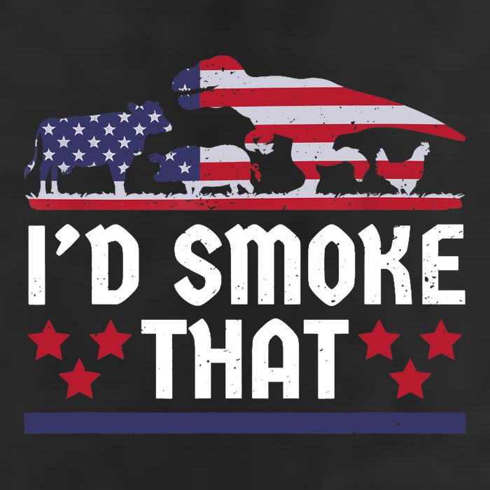 Funny ID Smoke That Bbq Barbeque Patriot Dinosaur Beanie