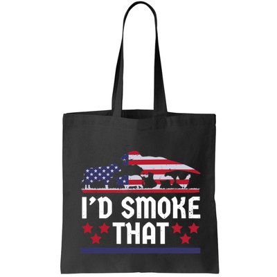 Funny ID Smoke That Bbq Barbeque Patriot Dinosaur Bag