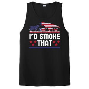 Funny ID Smoke That Bbq Barbeque Patriot Dinosaur PosiCharge Competitor Tank