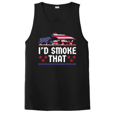 Funny ID Smoke That Bbq Barbeque Patriot Dinosaur PosiCharge Competitor Tank