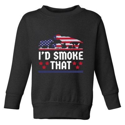 Funny ID Smoke That Bbq Barbeque Patriot Dinosaur Toddler Sweatshirt