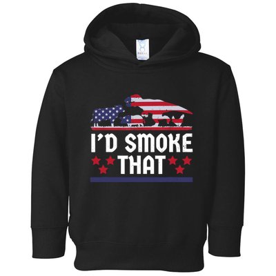 Funny ID Smoke That Bbq Barbeque Patriot Dinosaur Toddler Hoodie