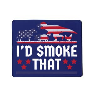 Funny ID Smoke That Bbq Barbeque Patriot Dinosaur Mousepad