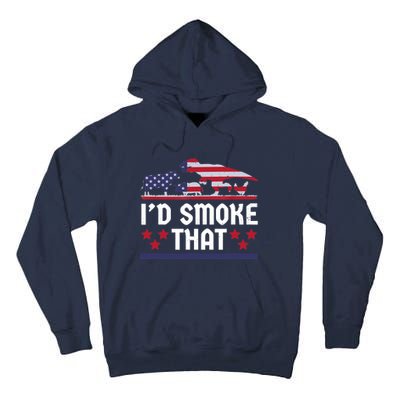 Funny ID Smoke That Bbq Barbeque Patriot Dinosaur Tall Hoodie