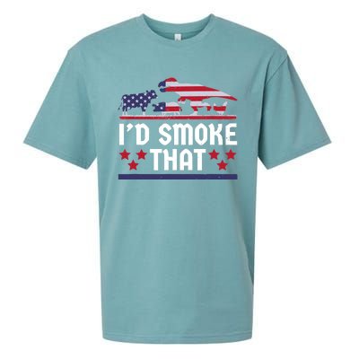 Funny ID Smoke That Bbq Barbeque Patriot Dinosaur Sueded Cloud Jersey T-Shirt