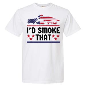 Funny ID Smoke That Bbq Barbeque Patriot Dinosaur Garment-Dyed Heavyweight T-Shirt