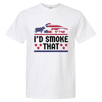 Funny ID Smoke That Bbq Barbeque Patriot Dinosaur Garment-Dyed Heavyweight T-Shirt