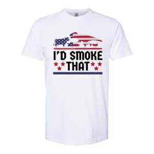 Funny ID Smoke That Bbq Barbeque Patriot Dinosaur Softstyle CVC T-Shirt