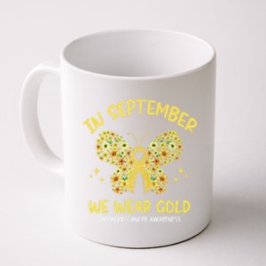 Floral In September We Wear Gold Hood Cancer Awareness Funny Gift Coffee Mug