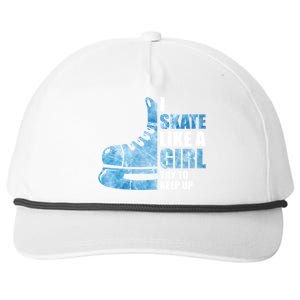 Funny I Skate Like A Girl Hockey Girl Great Gift Snapback Five-Panel Rope Hat