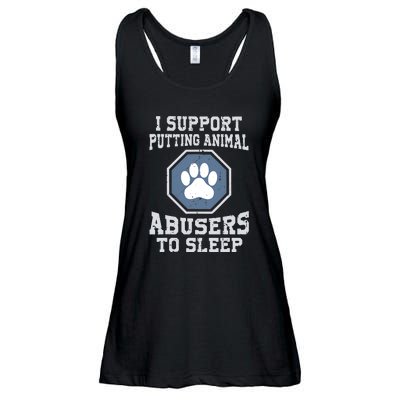 Funny I Support Putting Animal Abusers To Sleep Ladies Essential Flowy Tank