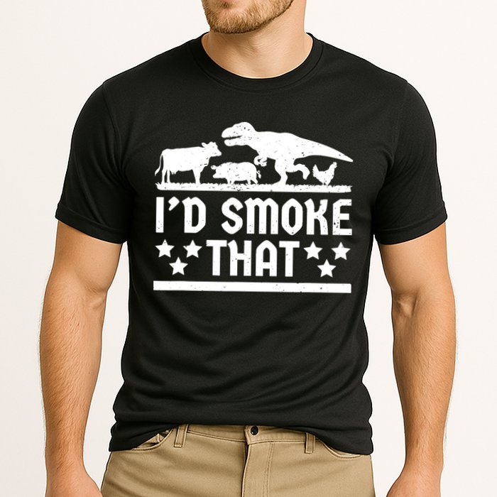 Funny Id Smoke That Bbq Barbeque Dinosaur Cooling Performance Crew T-Shirt