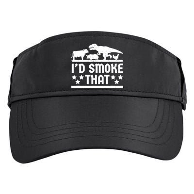 Funny Id Smoke That Bbq Barbeque Dinosaur Adult Drive Performance Visor