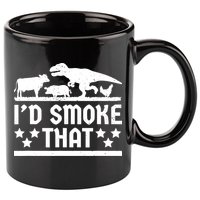 Funny Id Smoke That Bbq Barbeque Dinosaur 11oz C Handle Ceramic Mug