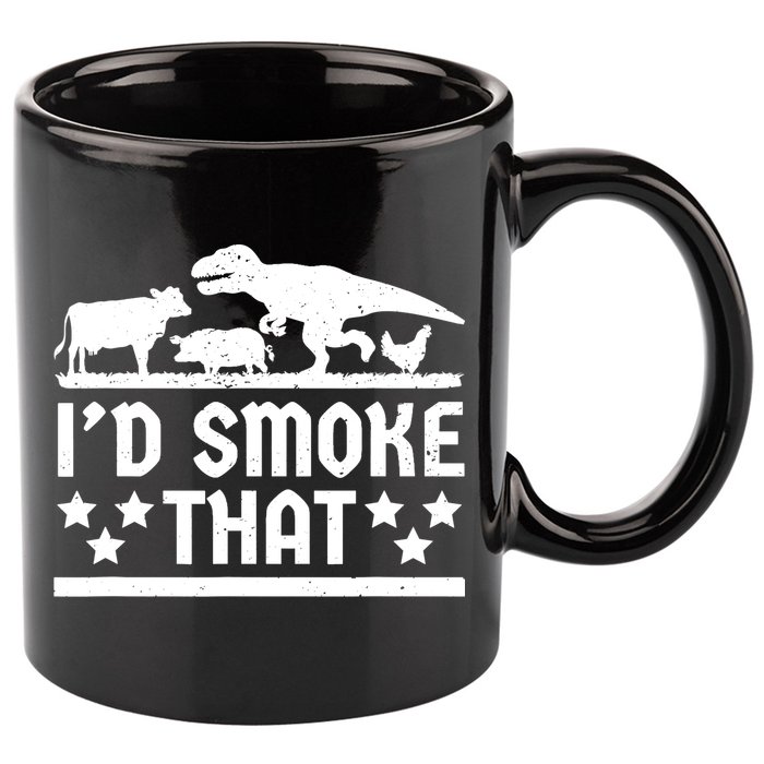 Funny Id Smoke That Bbq Barbeque Dinosaur 11oz C Handle Ceramic Mug