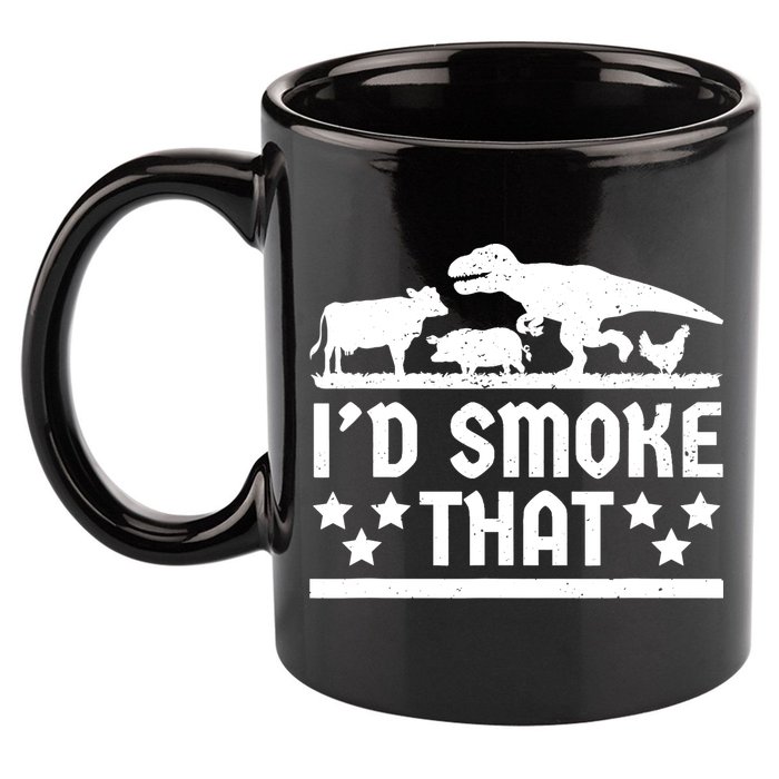 Funny Id Smoke That Bbq Barbeque Dinosaur 11oz C Handle Ceramic Mug