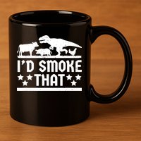 Funny Id Smoke That Bbq Barbeque Dinosaur 11oz C Handle Ceramic Mug