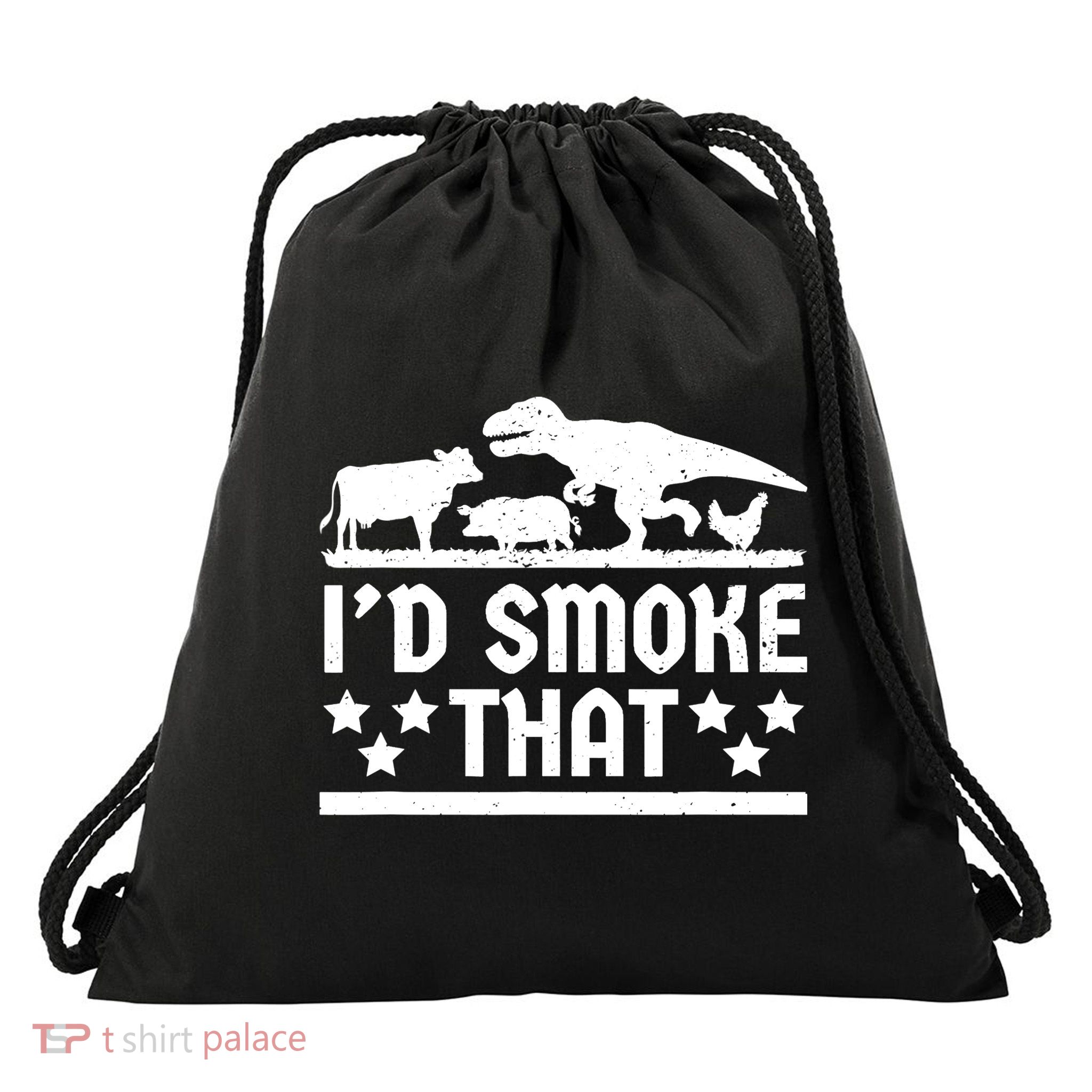 Funny Id Smoke That Bbq Barbeque Dinosaur Drawstring Bag