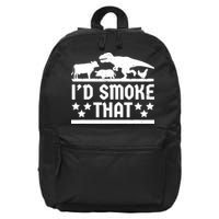 Funny Id Smoke That Bbq Barbeque Dinosaur 16 in Basic Backpack