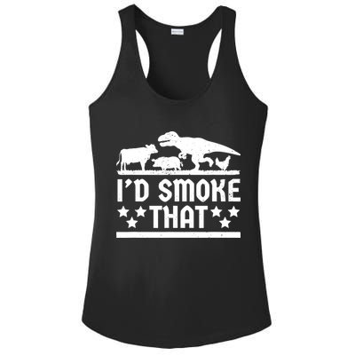 Funny Id Smoke That Bbq Barbeque Dinosaur Ladies PosiCharge Competitor Racerback Tank