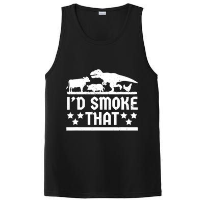 Funny Id Smoke That Bbq Barbeque Dinosaur PosiCharge Competitor Tank