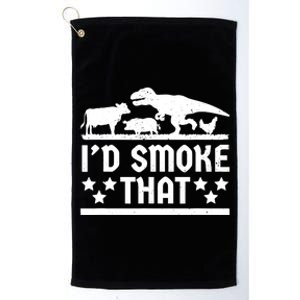 Funny Id Smoke That Bbq Barbeque Dinosaur Platinum Collection Golf Towel