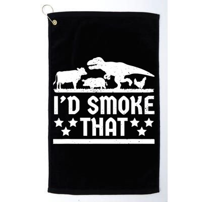 Funny Id Smoke That Bbq Barbeque Dinosaur Golf Towel