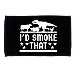 Funny Id Smoke That Bbq Barbeque Dinosaur Microfiber Hand Towel