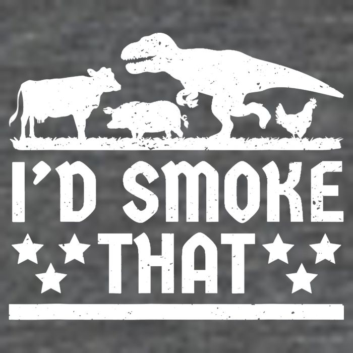 Funny Id Smoke That Bbq Barbeque Dinosaur 7 Panel Mesh Trucker Snapback Hat