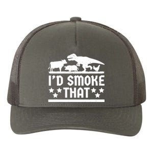 Funny Id Smoke That Bbq Barbeque Dinosaur Yupoong Adult 5-Panel Trucker Hat